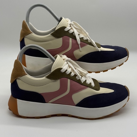 Steve Madden Shoes - Steve Madden Sneakers Womens 11 Multi Colorblock Leather Suede Retro Platform